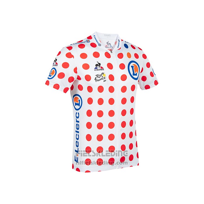 2021 Fietskleding Tour de France Rood Wit Korte Mouwen en Koersbroek
